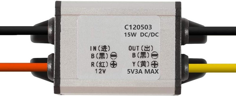 DORHEA 12V to 5V DC Converter Car Power Voltage, Waterproof DC 6.3-22V 12V Step Down to 5V 3A 15W Voltage Regulator Buck Converter Power Supply Step-Down Module Compatible with Vehicle Car Truck Volt - Image 3
