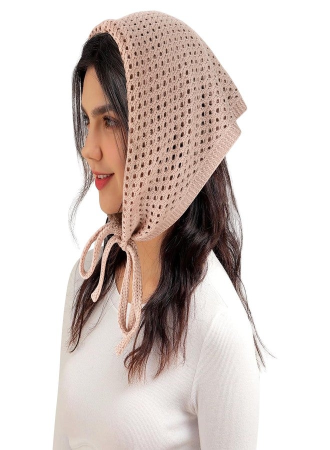 DOCILA Pink Knit Winter Hood Scarf Womens Fall Knitting Hooded Beanie Knitted Neck Cover Hair Scarves Hollow Out - Image 1