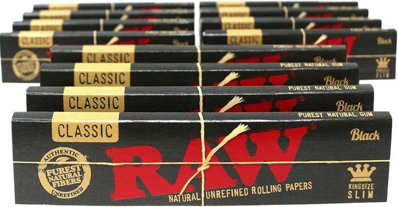 Raw ورق لف كلاسيكي أسود بحجم كينغ رفيع طبيعي غير مكرر فائق النحافة 110 مم (12 عبوة) - Image 2