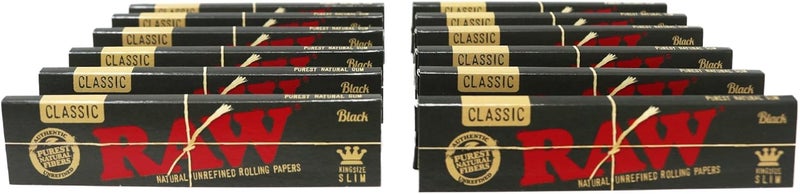 Raw ورق لف كلاسيكي أسود بحجم كينغ رفيع طبيعي غير مكرر فائق النحافة 110 مم (12 عبوة) - Image 3