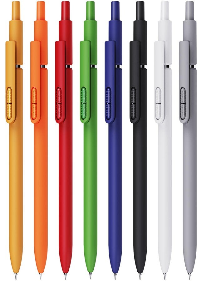 InkSlick Gel Pens, 8 Pcs Quick Dry Black Ink Pen Fine Point 0.5mm Smooth Writing Pen, Large Capacity Long Lasting Ink Retractable Pens Gift Set for Journaling Note Taking, School Office, Home Supplies - Image 1