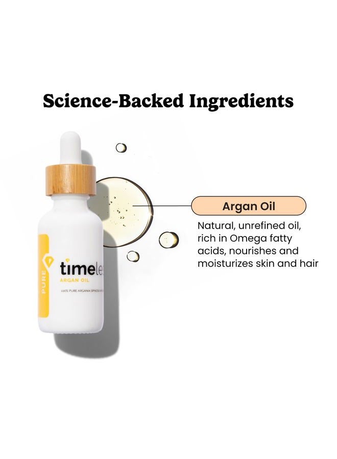 Timeless Skin Care زيت الأركان - زيت أركان نقي 100% للعناية بالوجه والشعر - زيت للعناية بالبشرة الجافة - منتج للعناية بالبشرة خالي من العطور - استخدم مع مرطب أو منتجات الشعر - 2 أونصة - Image 2