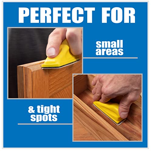 KeyStone Sanding Mouse Mini Finger Sander for Crafts with 50 Pre-Cut Gold Sandpaper Strips, Small Sanding Block Micro Zip Sander for Woodworking Projects, 80, 120, 150, 220, 400 Grit Sand Paper - Image 2
