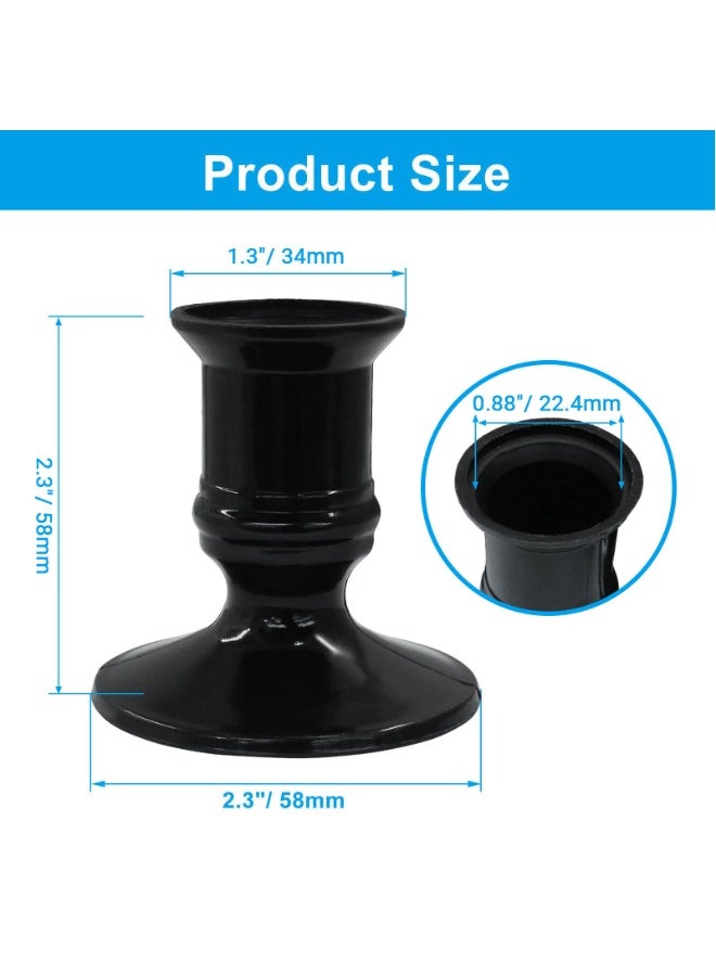 4Pcs Taper Candle Holders, Black Plastic Candlestick Holders, Decorative Table Centerpiece - Image 2