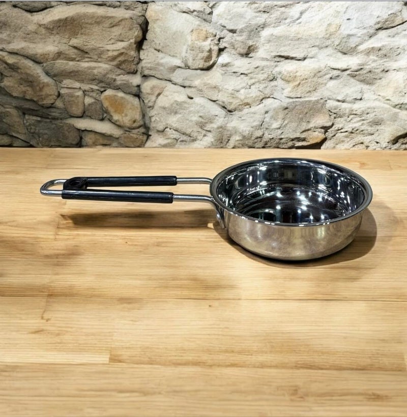 GBW Stainless Steel Tadka Pan, 450ml, Induction Compatible Mini Frying Pan for Dal and Spices Steel ka Chounkdan tadkapan - Image 2