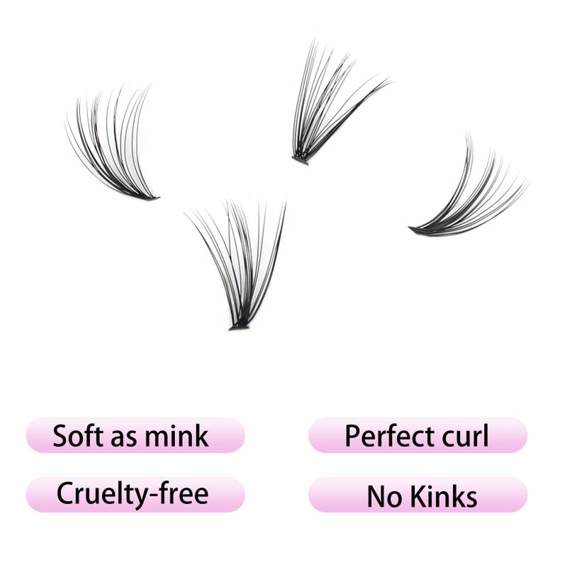 LAUBESS Eyelash Clusters LAUBESS Lash Clusters Individual Lashes Cluster Eyelash Extensions DIY at Home Waterproof Cluster Lashes (20D-0.07D-17) - Image 5