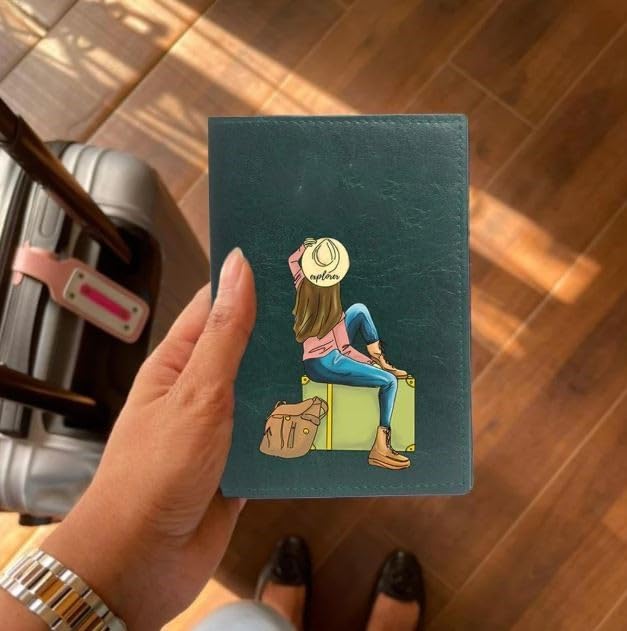 The Messy Corner Vegan Leather Passport Cover for Women | Wanderlust Leather Passport Case | Travel Accessories | Dark Brown - Image 2