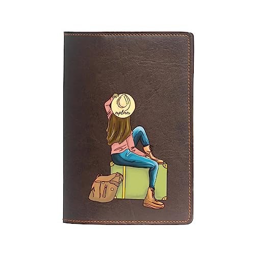 The Messy Corner Vegan Leather Passport Cover for Women | Wanderlust Leather Passport Case | Travel Accessories | Dark Brown - Image 1
