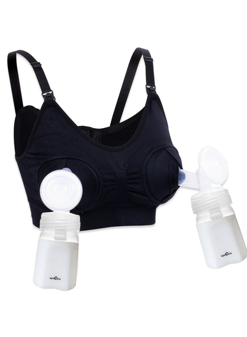 HUGS'N KISSES Hugs’n Kisses Hands-Free Pumping Bra/Nursing Bra Midnight– Compatible with all electric breast pumps, including Spectra, Medela, and more. - Image 1