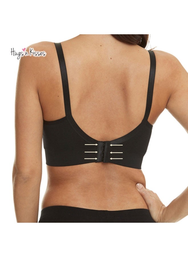 HUGS'N KISSES Hugs’n Kisses Hands-Free Pumping Bra/Nursing Bra Midnight– Compatible with all electric breast pumps, including Spectra, Medela, and more. - Image 2