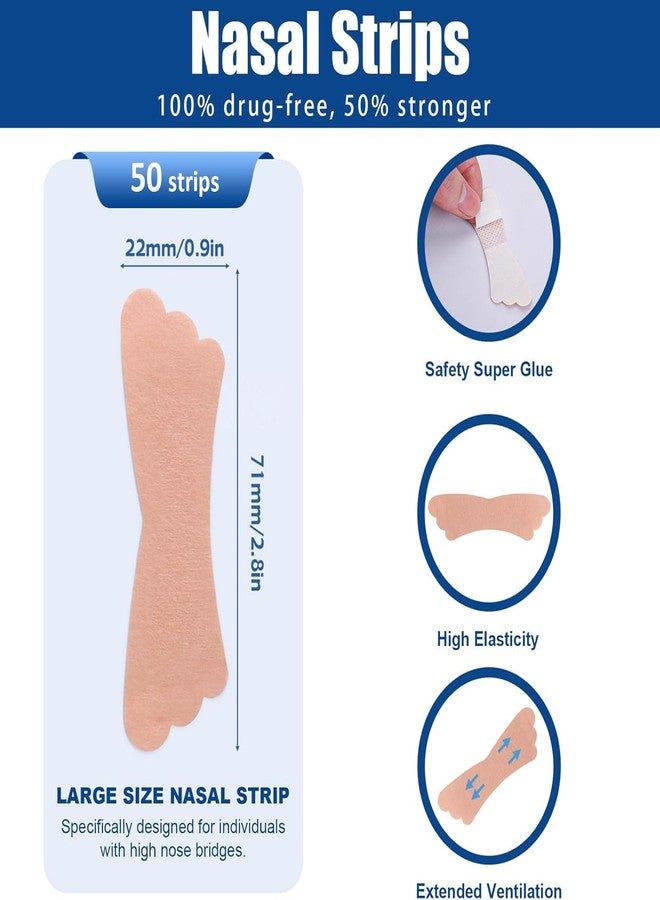 UPMOSTEK 50Pcs Nasal Strips for Snoring, Extra Strength Nose Strips Breathing, Nose Tape for Sports and Sleep, Anti Snoring Strips Help Stop Snoring and Nasal Congestion Relief - Image 5