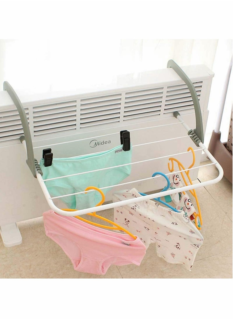 Generic - Folding Compact 5 Bar Radiator Drying Rack Rail Holder Indoor Laundry Clothes Towel Dryer Airer with Adjustable Arms Drying Space Clothes Airer Energy Saving and Foldable - Image 1