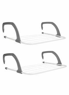 Folding Compact 5 Bar Radiator Drying Rack Rail Holder Indoor Laundry Clothes Towel Dryer Airer with Adjustable Arms Drying Space Clothes Airer Energy Saving and Foldable