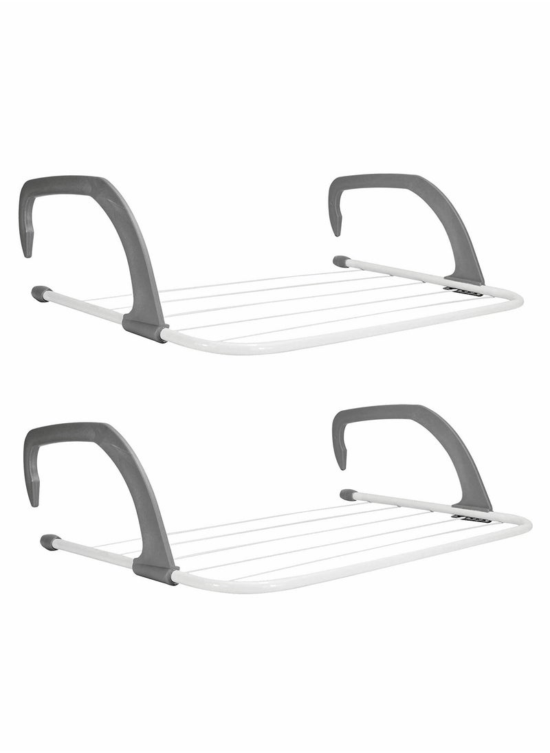 Generic - Folding Compact 5 Bar Radiator Drying Rack Rail Holder Indoor Laundry Clothes Towel Dryer Airer with Adjustable Arms Drying Space Clothes Airer Energy Saving and Foldable - Image 1