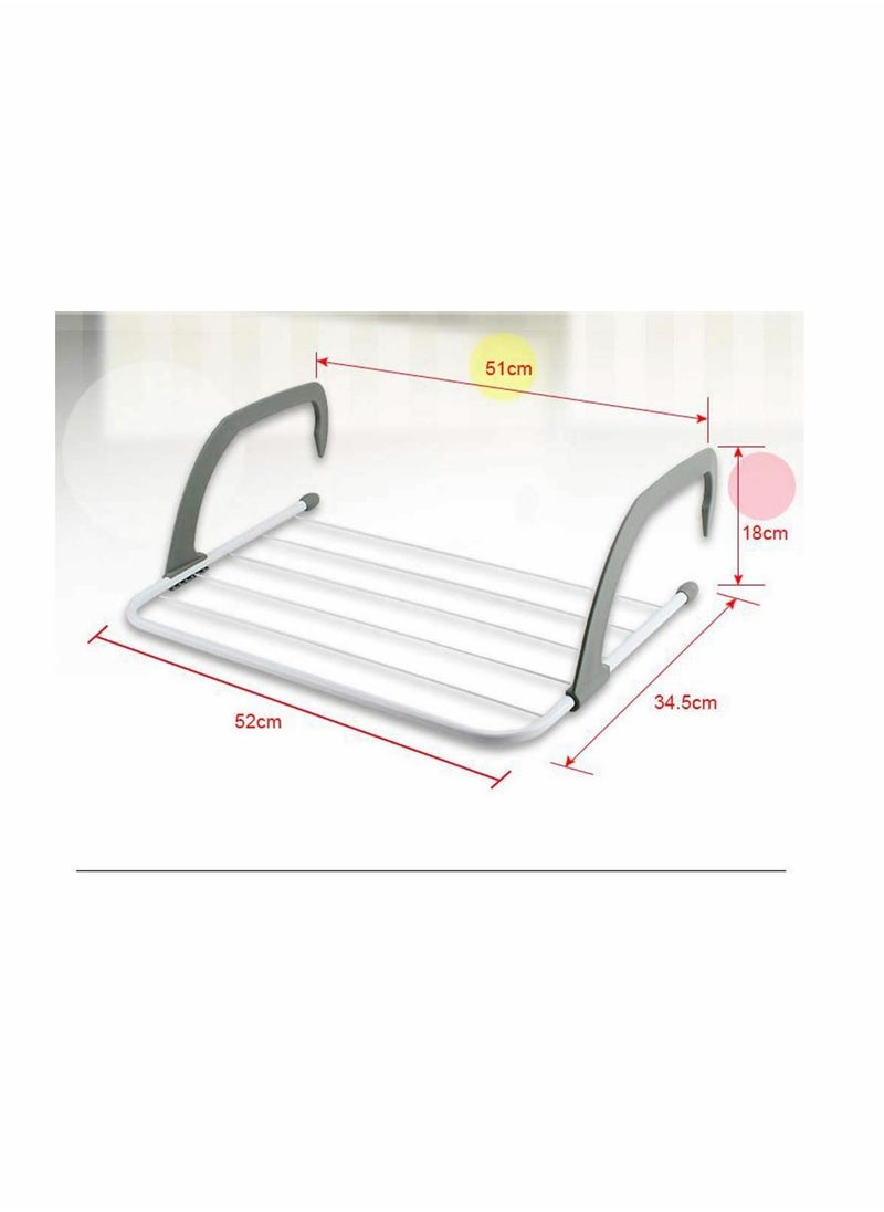 Generic - Folding Compact 5 Bar Radiator Drying Rack Rail Holder Indoor Laundry Clothes Towel Dryer Airer with Adjustable Arms Drying Space Clothes Airer Energy Saving and Foldable - Image 1