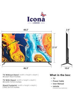 ICONA Icona 55 Inch 4K Ultra HD Smart LED TV – Android 12, Quad Core Processor, Slim Frame, Built-in WiFi, Energy-Saving Feature  - Image 3