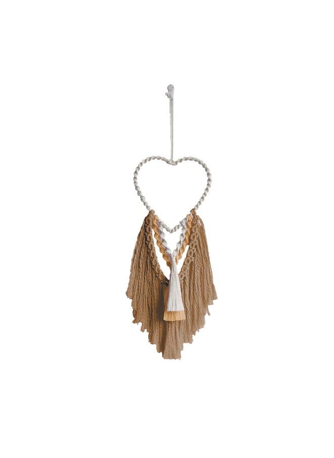 Bluejw New Bohemian Peach Heart-shaped Hand-woven Tapestry Love Pendant Wall Decoration Room Decoration  - Image 1