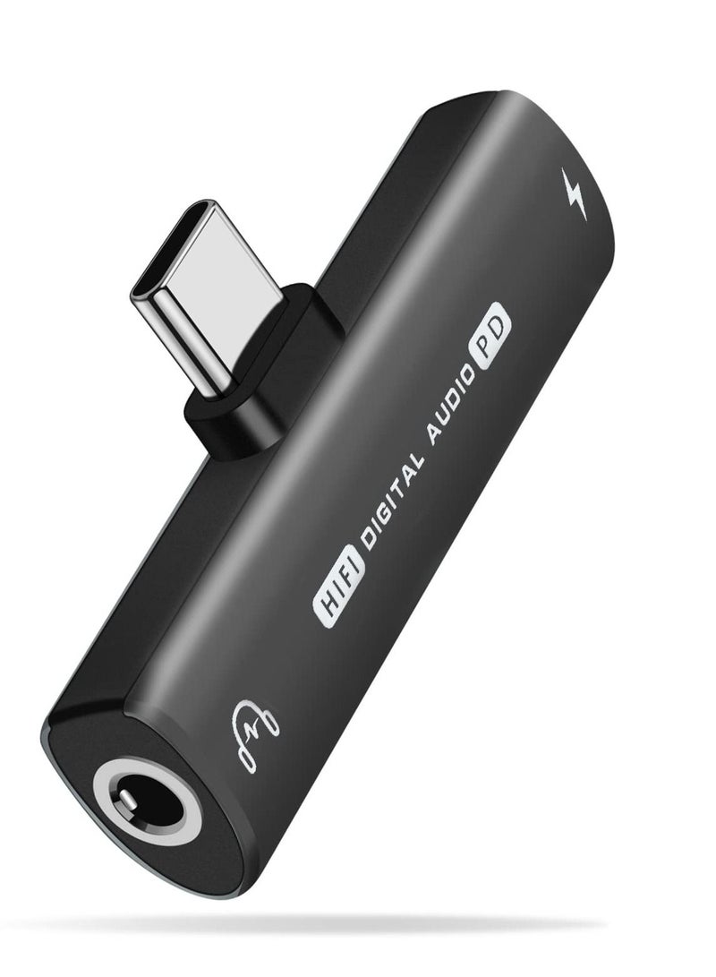 Anmi USB C to 3.5mm Audio Headphone Adapter and Charger, 2 in 1 USB C Headphone Jack  with 27W Fast Charging Dongle Adapter Compatible with Galaxy S23 Ultra/S22/A53/Note 20 - Image 1