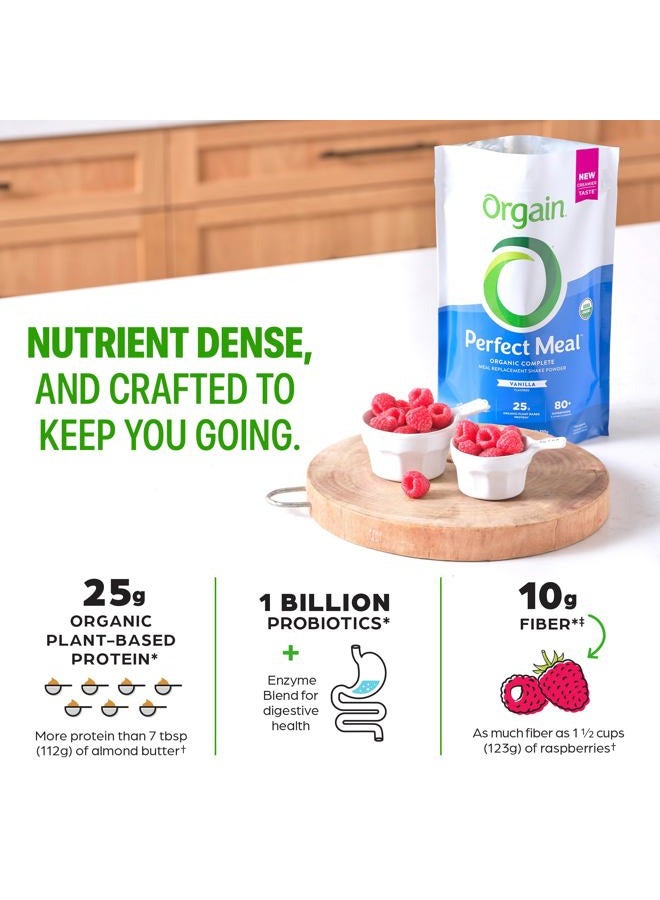 Orgain Organic Perfect Meal Replacement Protein Powder, Vanilla - 25g Plant Based Protein, 80+ Superfoods, Probiotics & Fiber, Gluten Free, Dairy and Soy Free, Vegan, For Smoothies & Shakes - 2.16lb - Image 4