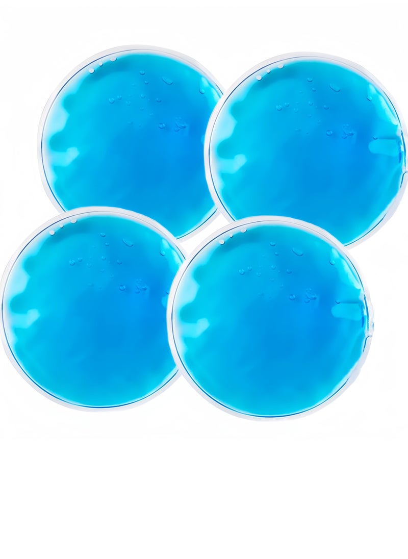 GMORO - 4 Pcs Ice Packs,Hot and Cold Eye Pads,Eye Mask Eye Protection Beauty PVC Cold and Hot Compress, Reusable, Round Blue Ice Pack,Eye SPA,Small Gel Ice Pack for Heat Stroke Prevention,Skin Care - Image 1