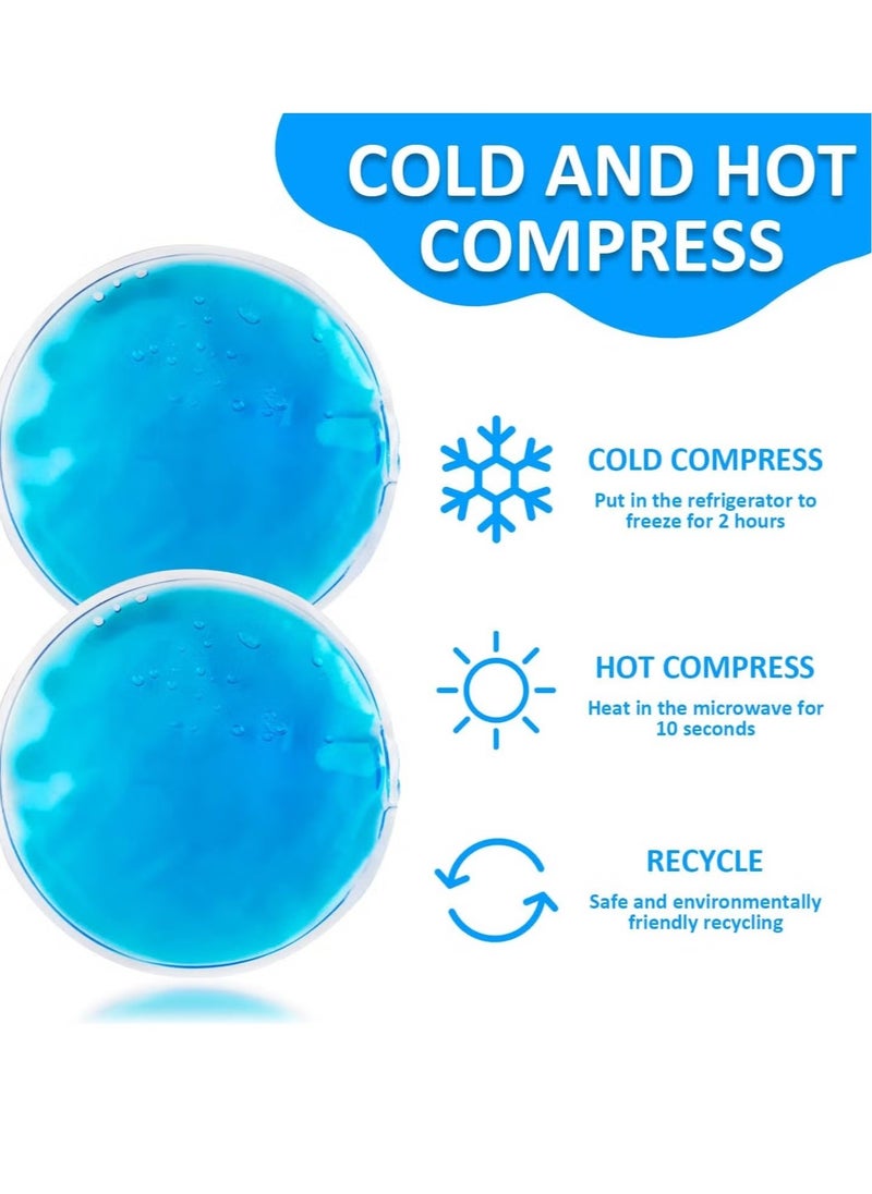 GMORO - 4 Pcs Ice Packs,Hot and Cold Eye Pads,Eye Mask Eye Protection Beauty PVC Cold and Hot Compress, Reusable, Round Blue Ice Pack,Eye SPA,Small Gel Ice Pack for Heat Stroke Prevention,Skin Care - Image 1