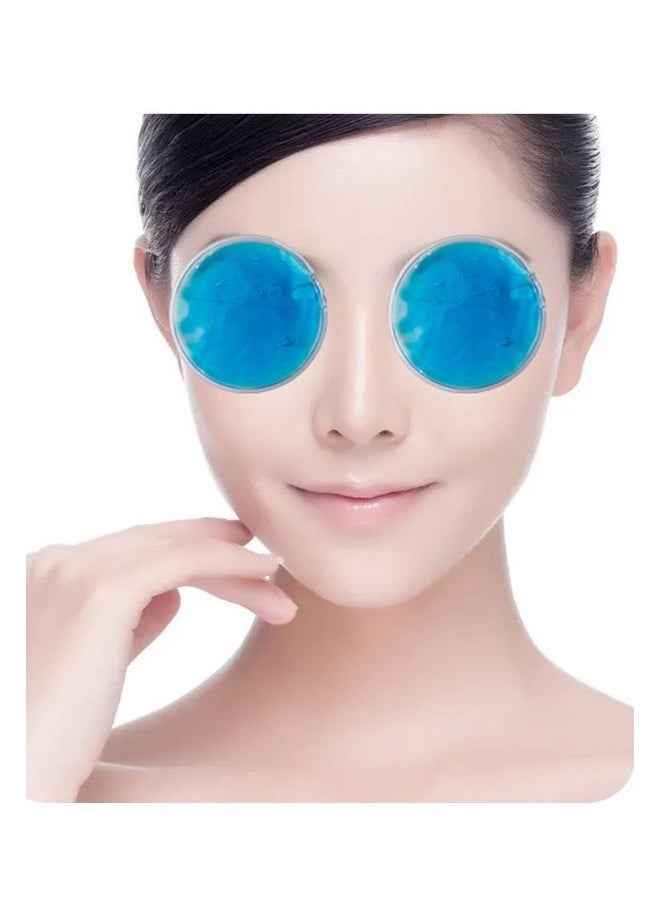 GMORO - 4 Pcs Ice Packs,Hot and Cold Eye Pads,Eye Mask Eye Protection Beauty PVC Cold and Hot Compress, Reusable, Round Blue Ice Pack,Eye SPA,Small Gel Ice Pack for Heat Stroke Prevention,Skin Care - Image 1