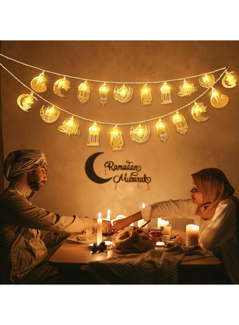 AUTOYSUR Eid Al Adha Decorations String Lights, Eid Moon Star Kerosene Lantern Lamp, Battery Operated for Ramadan Outdoor Home Decoration Party Supplies (1 Pack,10 Feet 20 LEDs) - Image 4