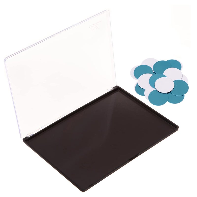 Allwon Large Empty Magnetic Transparent Plastic Eyeshadow Makeup Palette with 20Pcs Adhesive Empty Palette Metal Stickers for Eyeshadow Lipstick Blush Powder - Image 1