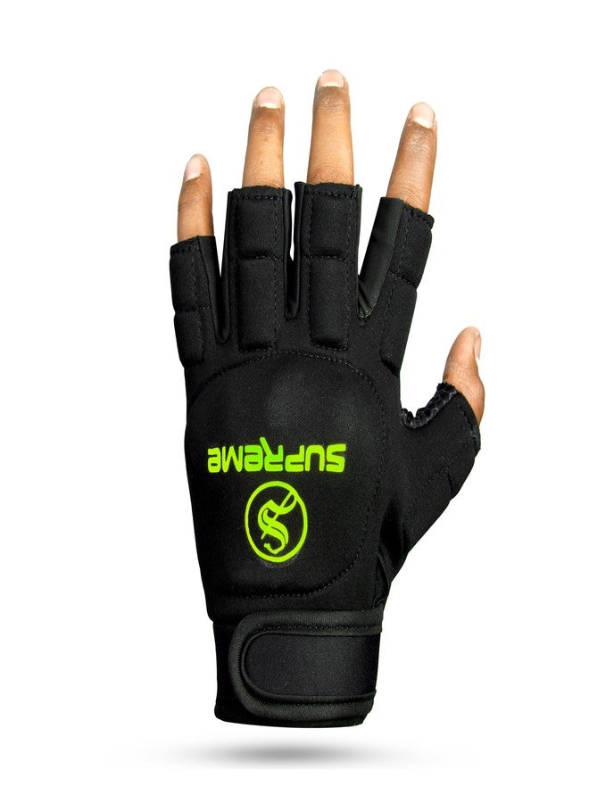 MEMBA Hockey Glove *Eco* Supreme Left Hand, Lycra Scuba Material, Black Green, (Small) - Image 2