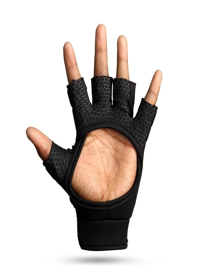 MEMBA Hockey Glove *Eco* Supreme Left Hand, Lycra Scuba Material, Black Green, (Small) - Image 3