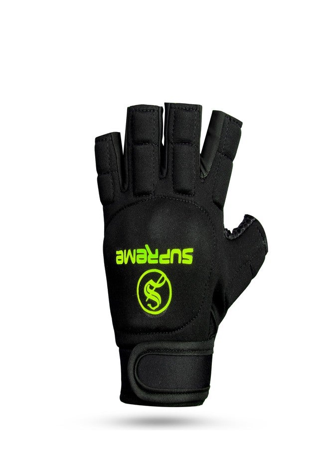 MEMBA Hockey Glove *Eco* Supreme Left Hand, Lycra Scuba Material, Black Green, (Small) - Image 4