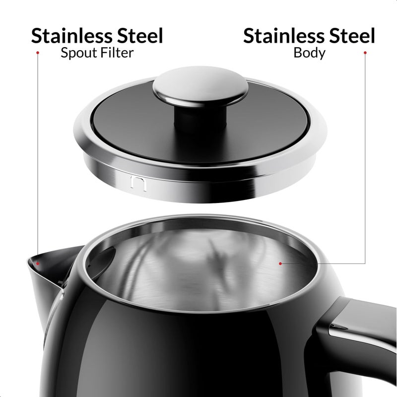Feller Germany, Retro Style 1.7L Kettle with Thermometer, 2200 W, Stainless Steel Body, STRIX Controller, Dry Boil & Automatic Switch-Off, EK200, 2Y Guarantee-KSA Version (Black) - Image 2