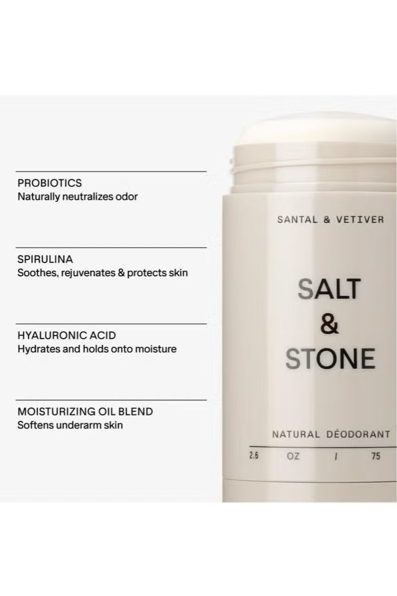 Salt & Stone Deodorant | Extra Strength Natural Deodorant for Women & Men | Aluminum Free with Seaweed Extracts, Shea Butter & Probiotics - Image 2