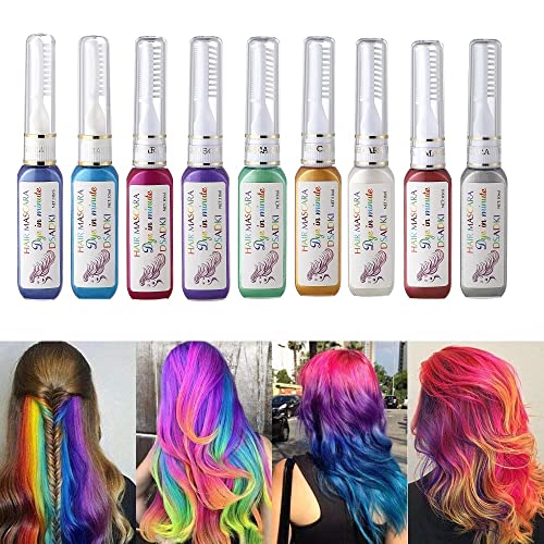 DSADKI Temporary Hair Color Mascara Washable Hair Dye Stick Non-toxic Instant Hair Chalk Dye for Girls Women (Purple) - Image 5