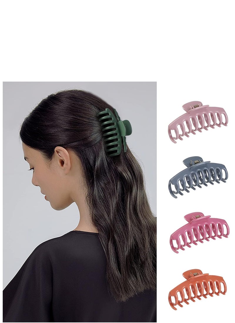 NEW LIVE - 12 Pack Hair Claw Clips Large 4.3 Inch Hair Clips Stylish Barrettes in 12 Colors for Women - Image 1