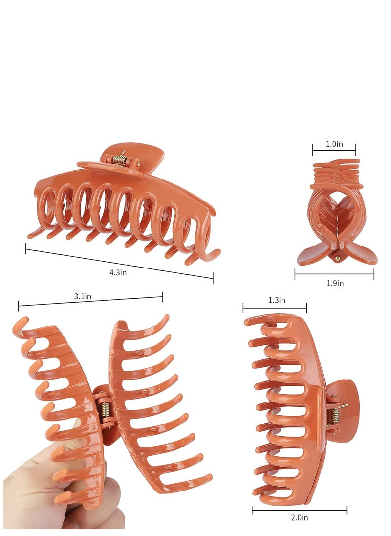NEW LIVE - 12 Pack Hair Claw Clips Large 4.3 Inch Hair Clips Stylish Barrettes in 12 Colors for Women - Image 1