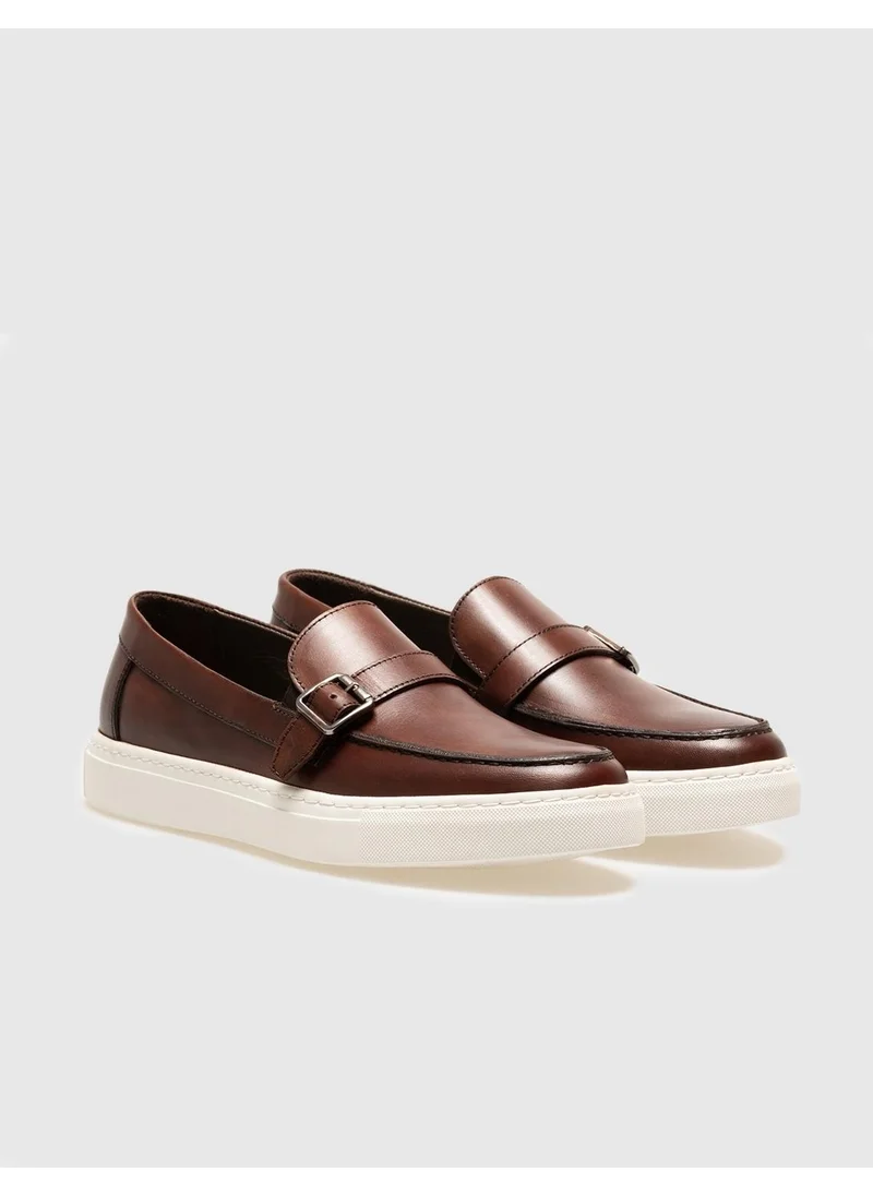 كاباني Brown Buckle Men's Casual Shoes