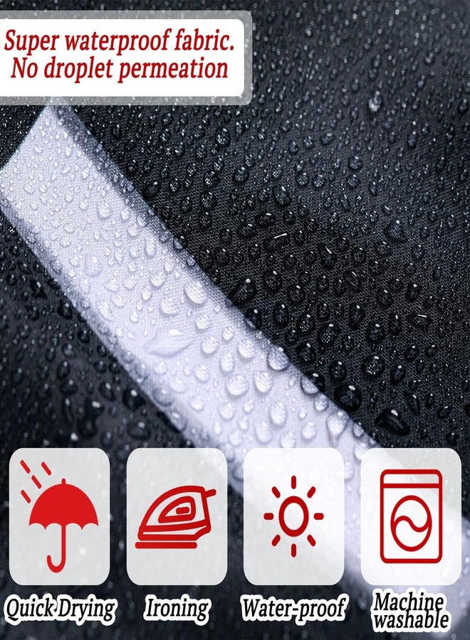 Drydiet 4 Pcs Christmas Snowman Shower Curtain Sets with Non Slip Rugs Toilet Lid Cover Bath Mat and 12 Hooks Let It Snow Winter Snowman Bathroom Decor Snowflake Shower Curtain(Black) - Image 4