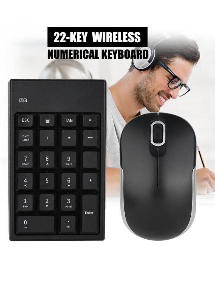 Mouse Keypad Combo Portable Two in One Comfortable Silent Plug and Play Numeric Keyboard Mouse Set for Laptop for Desktop for PC