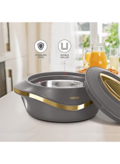 Milton Set of 3 Inner Stainless Steel Hotpot (500 ml, 1000 ml, 1500 ml) Dark Grey/Gold  - Image 2