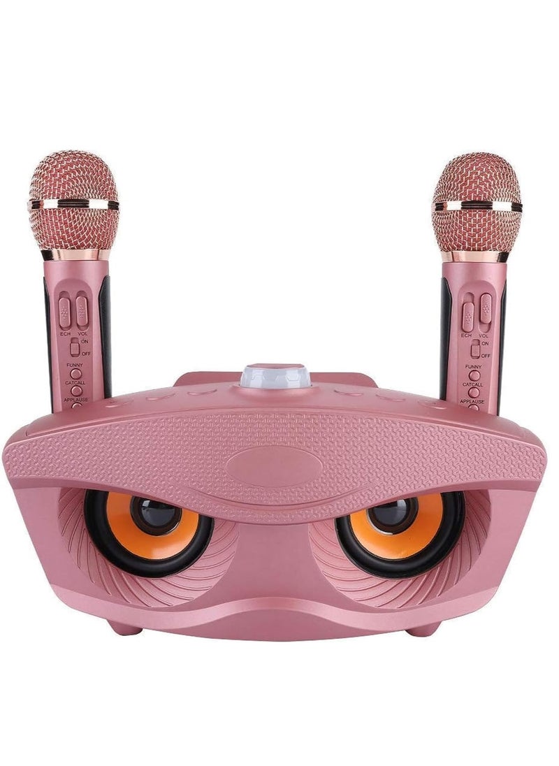 Gravity Portable Karaoke Machine, Wireless Bluetooth Speaker with 2 Microphones Home Karaoke Support AUX TF Card U Disk FM Radio for Family Home Party (Wireless Bluetooth Speaker, PINK) - Image 1