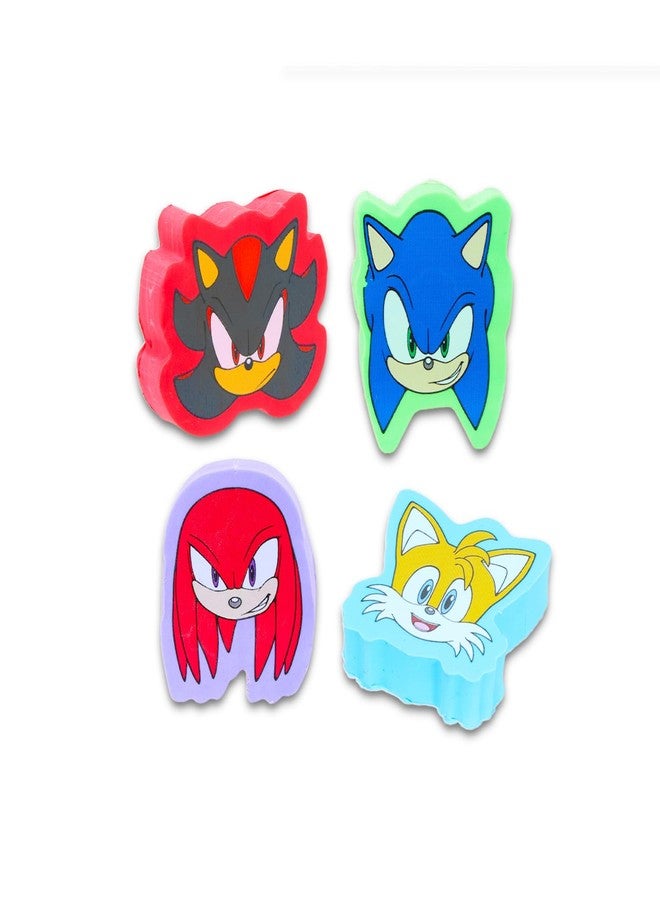 Sonic The Hedgehog مجموعة حفلات سونيك القنفذ - حزمة تحتوي على 8 ممحاة سونيك القنفذ تضم ناكلز، شادو، وتايلز بالإضافة إلى المزيد | مستلزمات حفلات سونيك للأطفال، الأولاد، البنات - Image 2