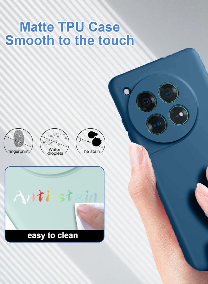Soft Liquid Silicone Case Cover For OnePlus 12 5G 2023 Navy Blue
