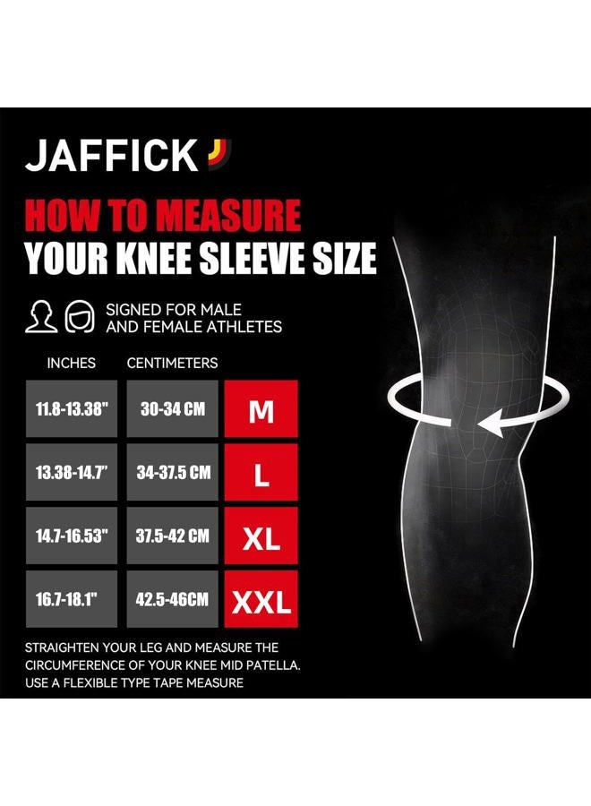 Jaffick 7mm Neoprene Knee Sleeves Support (1 Pair) & Compression Wraps - Lifting Sleeve for The Best Squats Weightlifting, Powerlifting Squats, Fitness for Men & Women - Image 2