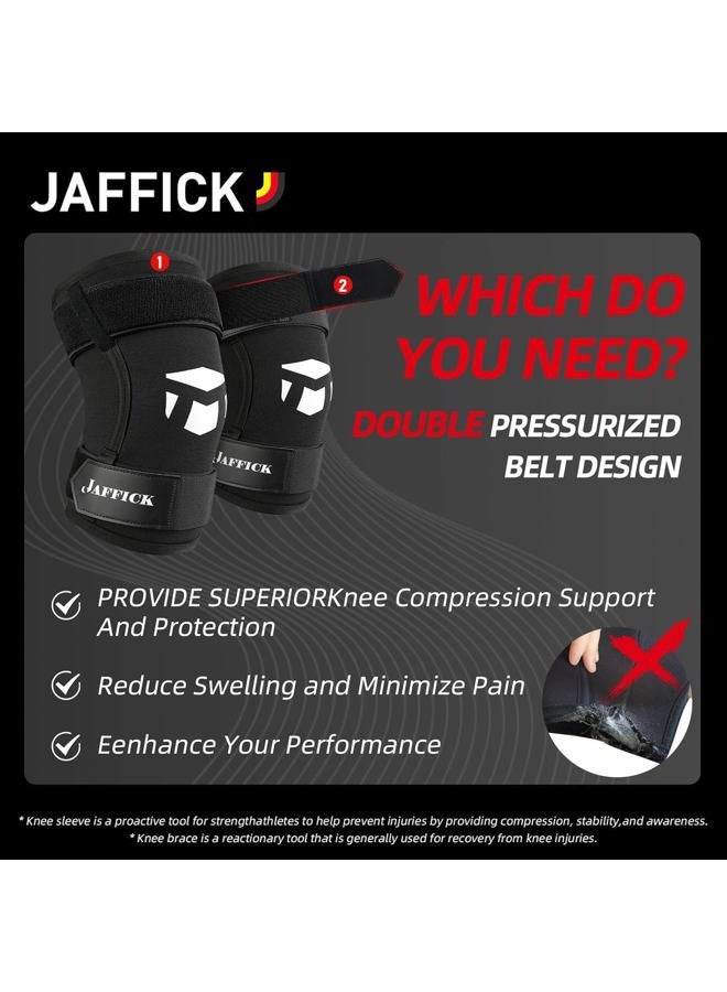 Jaffick 7mm Neoprene Knee Sleeves Support (1 Pair) & Compression Wraps - Lifting Sleeve for The Best Squats Weightlifting, Powerlifting Squats, Fitness for Men & Women - Image 3