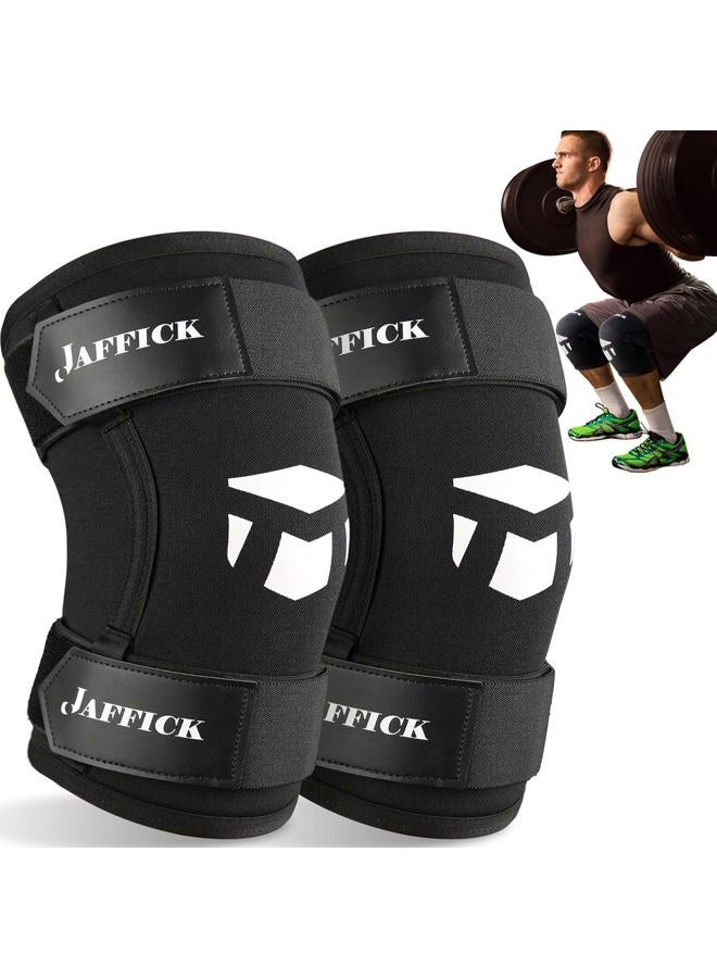 Jaffick 7mm Neoprene Knee Sleeves Support (1 Pair) & Compression Wraps - Lifting Sleeve for The Best Squats Weightlifting, Powerlifting Squats, Fitness for Men & Women - Image 1