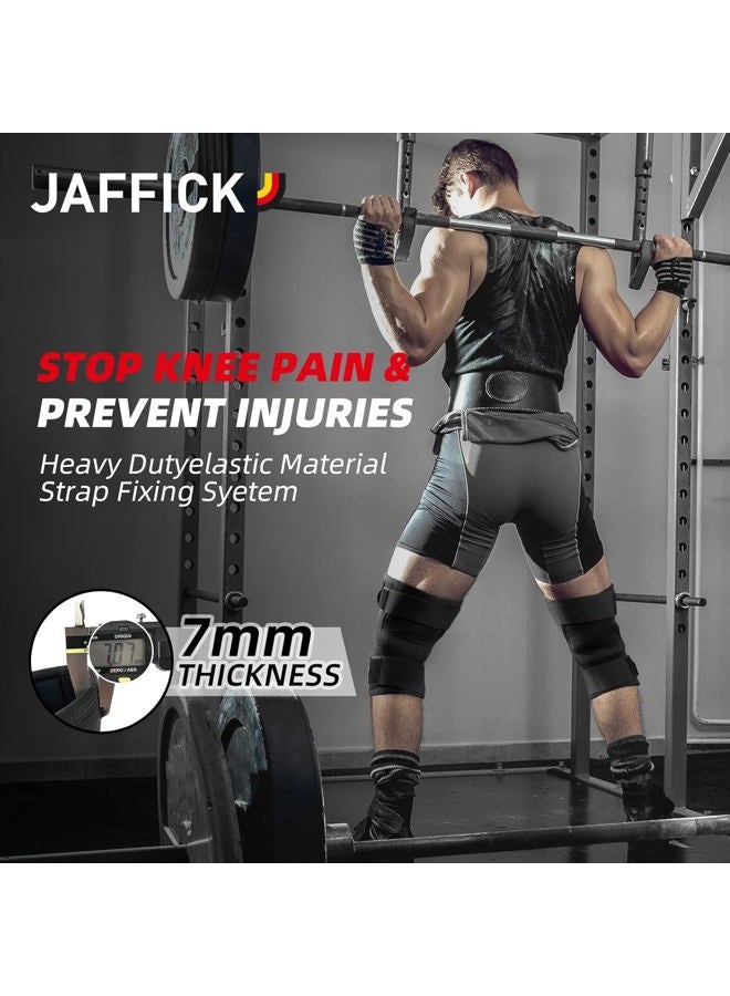 Jaffick 7mm Neoprene Knee Sleeves Support (1 Pair) & Compression Wraps - Lifting Sleeve for The Best Squats Weightlifting, Powerlifting Squats, Fitness for Men & Women - Image 5