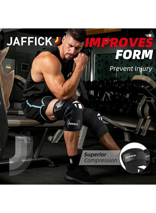 Jaffick 7mm Neoprene Knee Sleeves Support (1 Pair) & Compression Wraps - Lifting Sleeve for The Best Squats Weightlifting, Powerlifting Squats, Fitness for Men & Women - Image 4