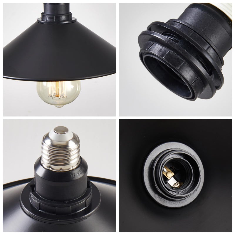 WOERFU 2-Pack E26 to E26 Screw-in Industrial Style Ceiling Lights Fixture, Matte Black Farmhouse Light Fixtures for Kitchen, Laundry Room, Entryway, Hallway - Image 4