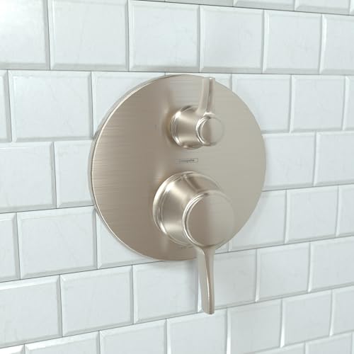hansgrohe Ecostat Classic Pressure Balance Shower Valve Trim with Diverter in Brushed Nickel, 04449820 - Image 2